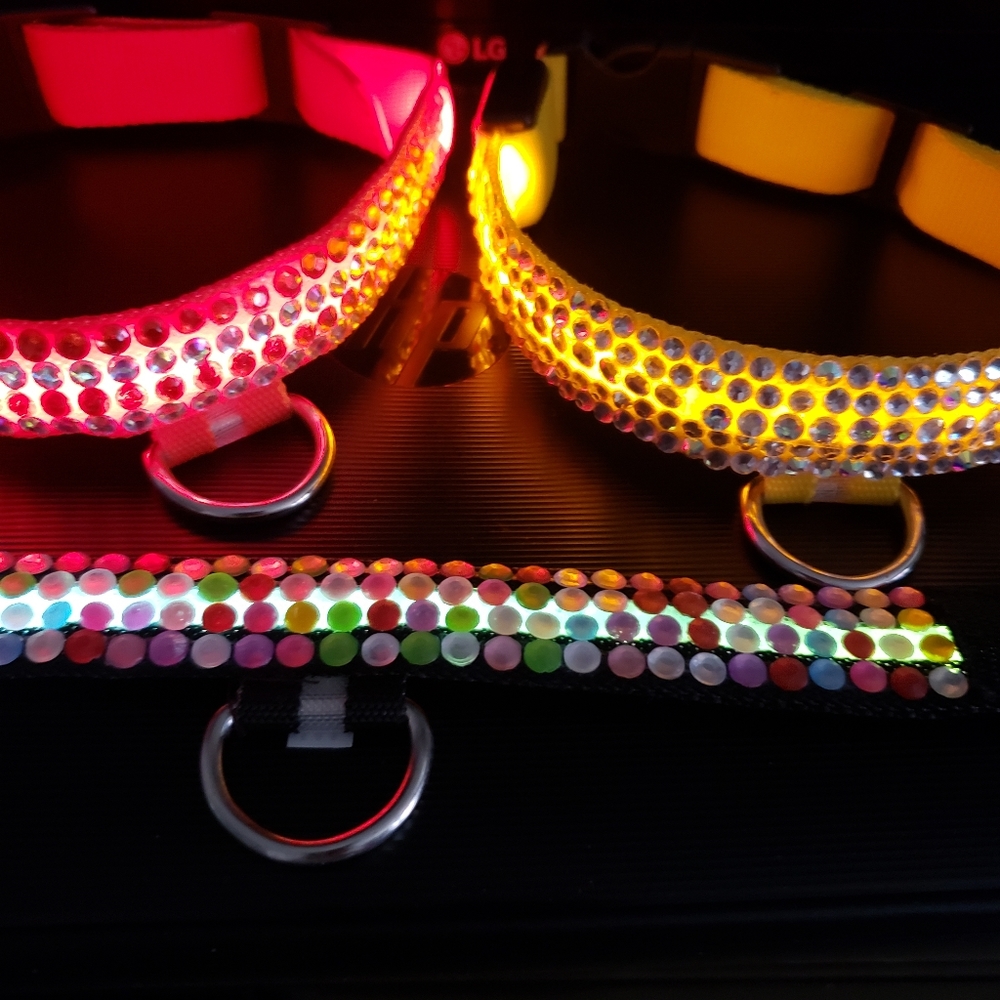 Custom Bedazzled Led GlowInTheDark Dog Collar